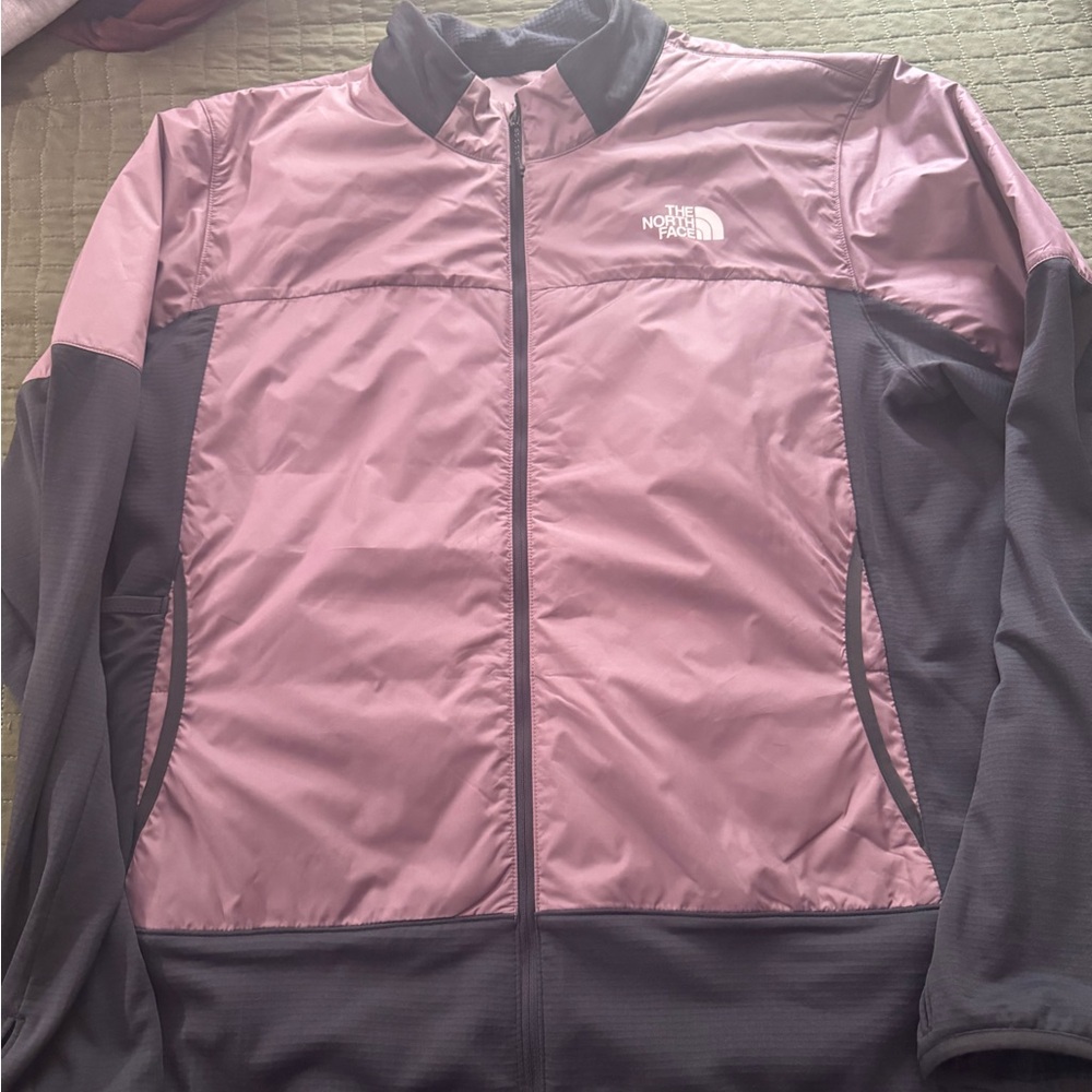 The North Face Pink and Gray Mens lite weight jacket .